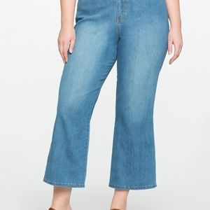 Eloquii Cropped Flare Leg Denim Jeans
